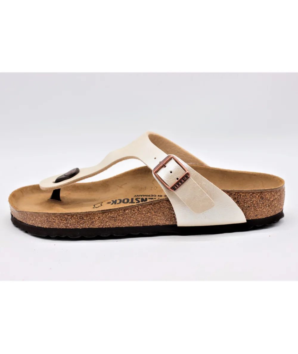 Mules | Sandales Et Nu-Pieds | L'Empreinte Chaussures BIRKENSTOCK GIZEH BIRKO GRACEFUL PEARL WHITE Pearly white