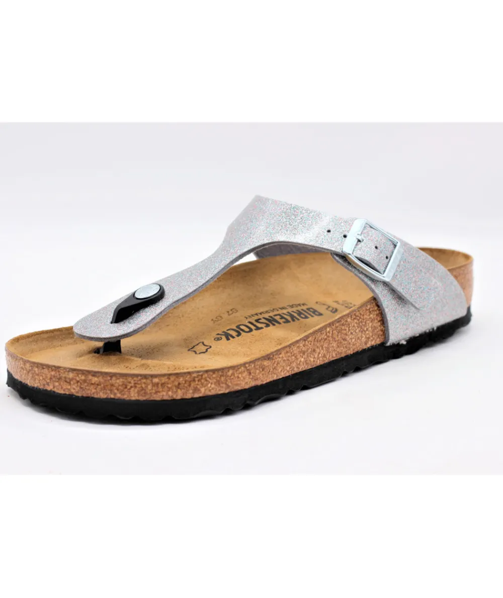 Mules | Sandales Et Nu-Pieds | L'Empreinte Chaussures BIRKENSTOCK GIZEH Cosmic Sparkle silver