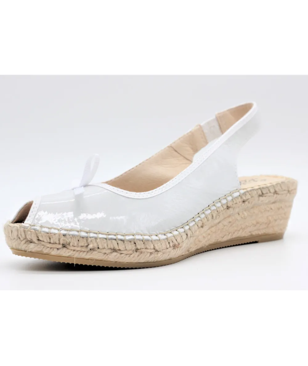 Espadrilles | L'Empreinte Chaussures LA MAISON DE L'ESPADRILLE 905 TALON BAS VERNIS blanc