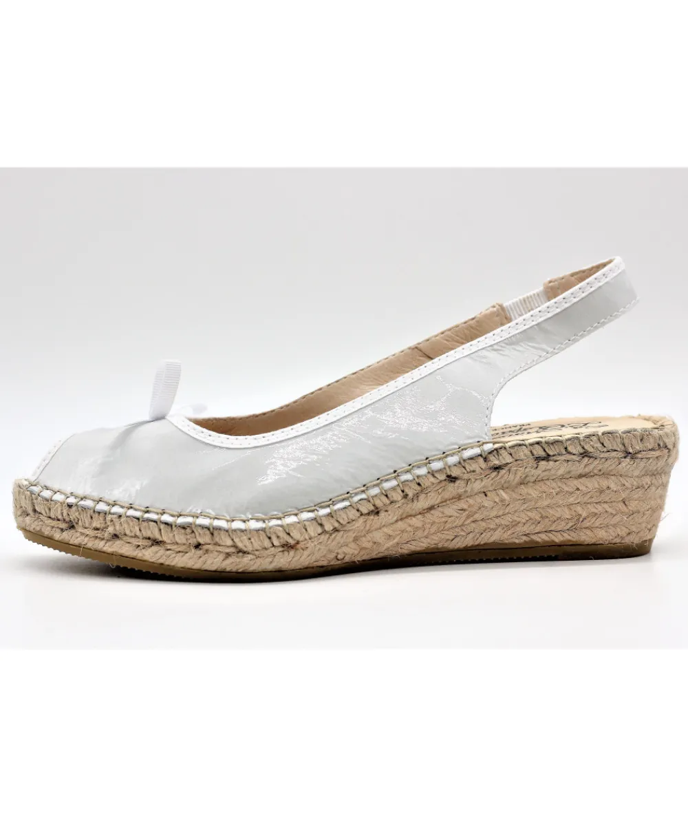 Espadrilles | L'Empreinte Chaussures LA MAISON DE L'ESPADRILLE 905 TALON BAS VERNIS blanc