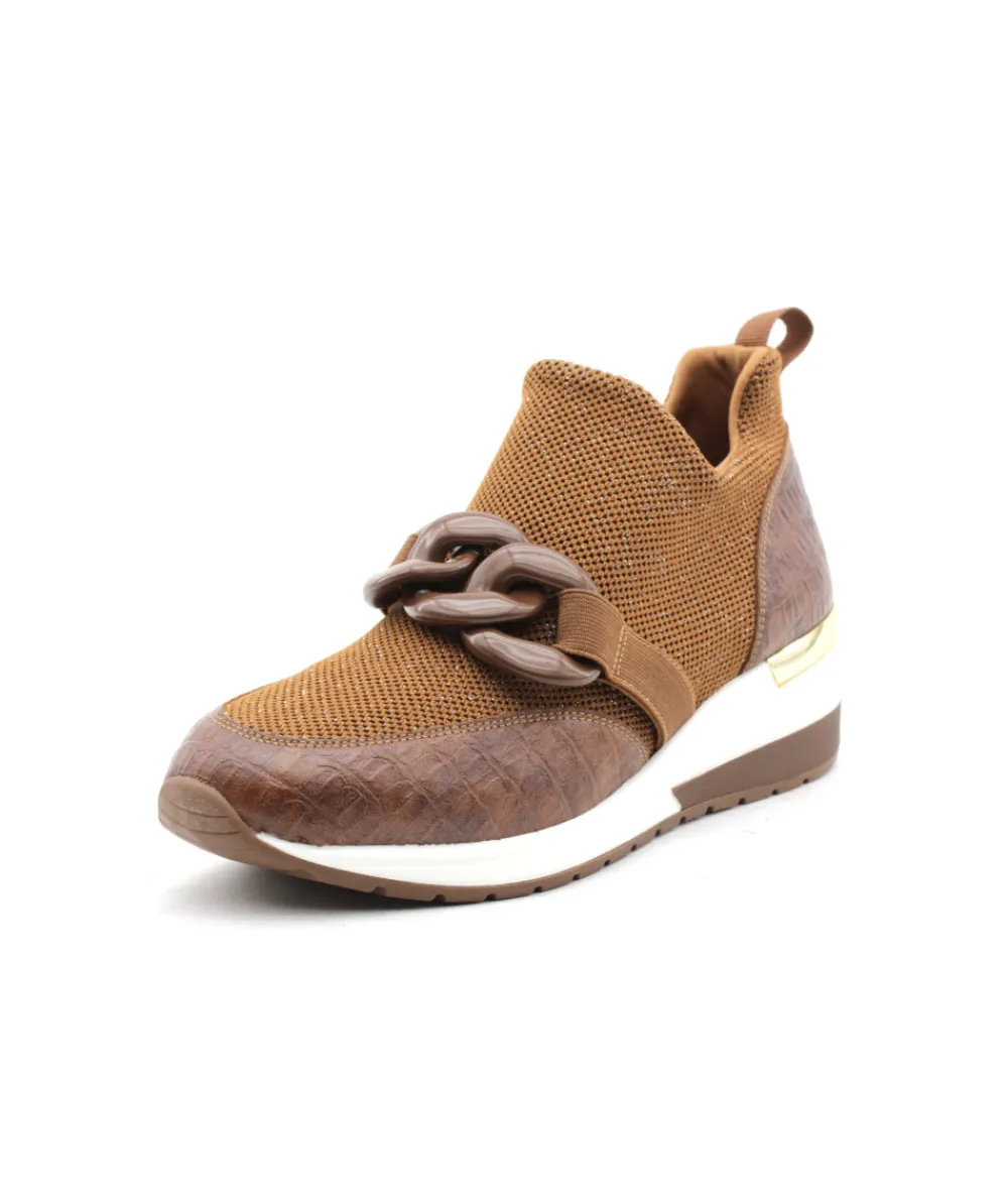 Baskets | L'Empreinte Chaussures REQINS IROKO CROCHET LAME cognac