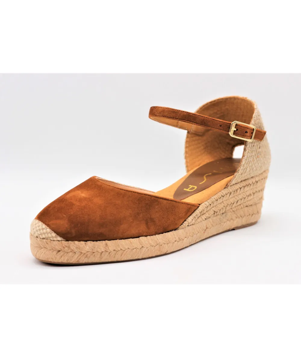 Espadrilles | L'Empreinte Chaussures UNISA CISCA CUIR VELOURS marron