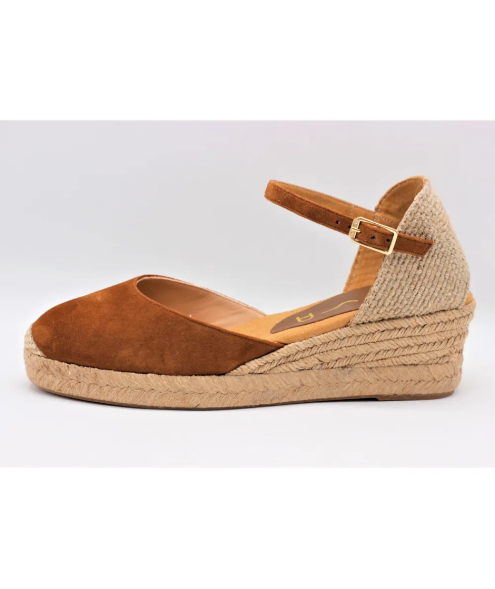 Espadrilles | L'Empreinte Chaussures UNISA CISCA CUIR VELOURS marron